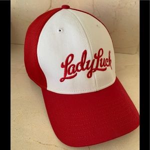 Lady Luck red and white baseball hat